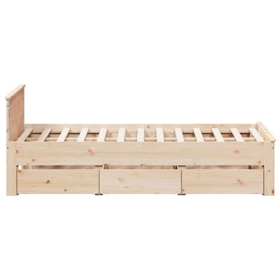 Bedframe zonder matras met hoofdbord grenenhout 135x190 cm