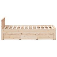 Bedframe zonder matras met hoofdbord grenenhout 135x190 cm - thumbnail