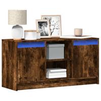 Tv-meubel met LED 100x34x50 cm bewerkt hout gerookt eikenkleur - thumbnail