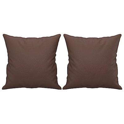 VidaXL Sierkussens 2 st 40x40 cm kunstleer bruin VidaXL Sierkussens 2 st 40x40 cm kunstleer bruin