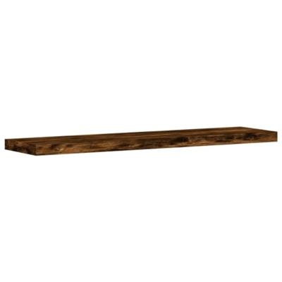 Wandschappen 4 st 40x10x1,5 cm bewerkt hout gerookt eikenkleur - thumbnail