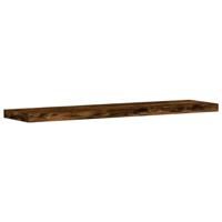 Wandschappen 4 st 40x10x1,5 cm bewerkt hout gerookt eikenkleur - thumbnail