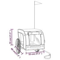 Hondenfietstrailer oxford stof en ijzer zwart - thumbnail