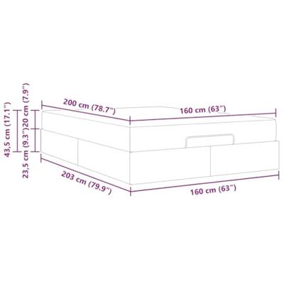Bedframe met opslag Zwart 160 x 200 cm Stof