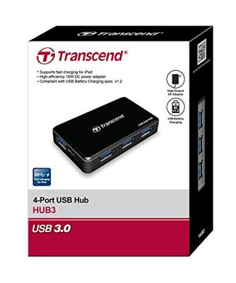 Transcend TS-HUB3K TS-HUB3K USB-hub 4 poorten USB-A USB 3.0 5 GBit/s Zwart