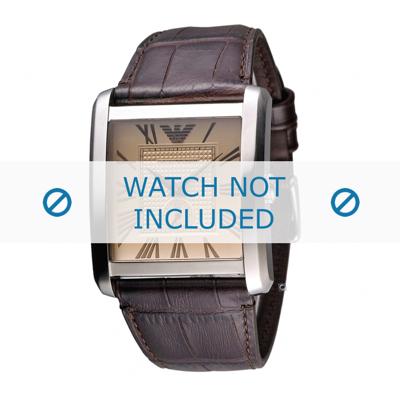 Horlogeband Armani AR1641 Leder Bruin 28mm