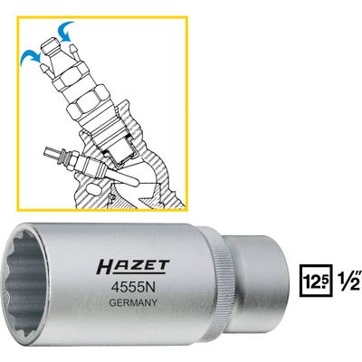 Hazet 4555N 4555N Dop (zeskant) Dopsleutelinzetstuk 27 mm 1/2 27 mm 1/2 (12,5 mm)