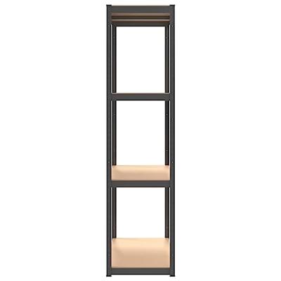 VidaXL Opbergrek 4-laags 2 st staal en bewerkt hout antracietkleurig