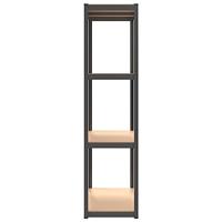 VidaXL Opbergrek 4-laags 2 st staal en bewerkt hout antracietkleurig - thumbnail