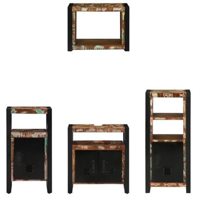 Badkamermeubelset 4 pcs Multikleur Massief gerecycled hout