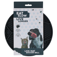 Eat Slow Live Longer Lick Mat Voetbal Grijs - thumbnail