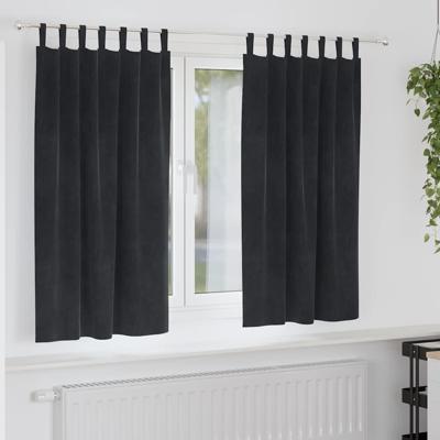 VidaXL Verduisterende gordijnen 2 pcs zwart 140 x 175 cm fluweel