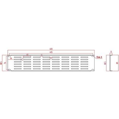 Renkforce RF-3429460 19 inch Afdekking voor patchkast 2 HE Met luchtsleuven Donkergrijs
