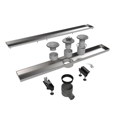 Easy Drain Tegeldrain tegelgoot met zijuitloop 9.8x110cm 50mm RVS edt1100