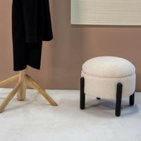 Giga Meubel - Poef Stof Beige - Met Opbergruimte - Zithoogte 36cm - thumbnail