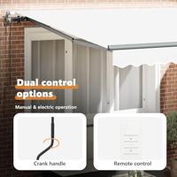 VidaXL Inklapbaar zonnescherm wit 350 x 250 cm stof en aluminium - thumbnail