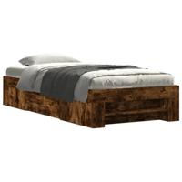 Bedframe zonder matras hout gerookt eikenkleurig 90x200 cm - thumbnail
