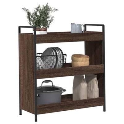 Keukentrolley 70x30x82 cm bewerkt hout bruin eikenkleurig