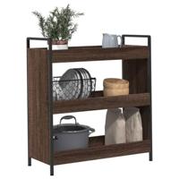 Keukentrolley 70x30x82 cm bewerkt hout bruin eikenkleurig - thumbnail