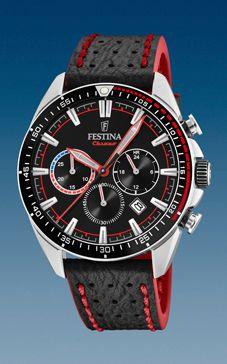 Horlogeband Festina F20377-6 Leder Zwart 22mm