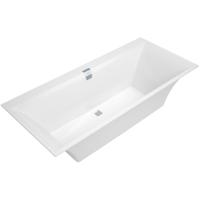 Villeroy & Boch Squaro Edge 12 bad quaryl rechthoekig 180x80x45cm - incl. poten en afvoer /overloopcombinatie wit ubq180sqe2dv-01 - thumbnail