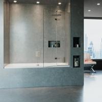 Crosswater Optix 10 Badwand - 90x150cm - rechts - geborsteld RVS OXBDVC0900R - thumbnail