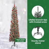 Kunstkerstboom met 300 LED Groen 180 cm PVC en Plastic en Staal - thumbnail