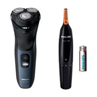 Philips S3134/57 Shaver Series 3000 - Scheerapparaat incl. neus- en oorhaartrimmer - thumbnail