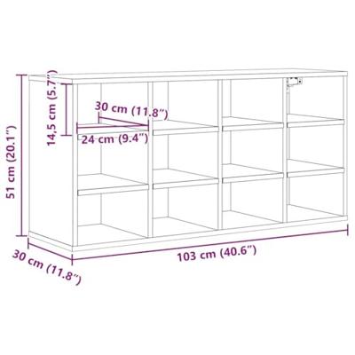 Schoenenkast Artisan Eiken 103 x 30 x 51 cm Bewerkt hout