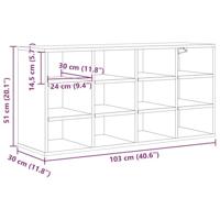 Schoenenkast Artisan Eiken 103 x 30 x 51 cm Bewerkt hout - thumbnail