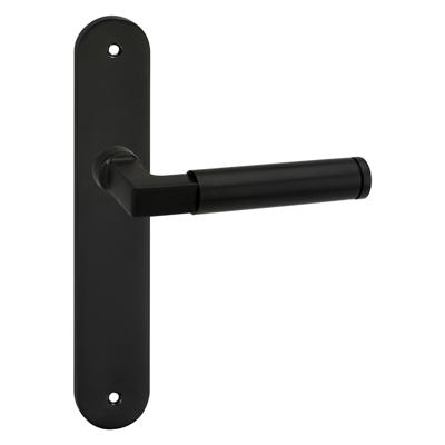 Impresso Aston Aluminium Binnendeurbeslag Ovaal | Zwarte Deurklink | Set van 2 Deurkrukken