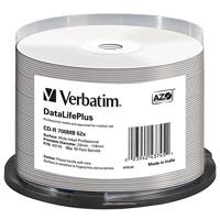 Verbatim CD-R 700MB - 52x brandsnelheid, bedrukbaar, DataLifePlus, 50 Pack Spindle - thumbnail