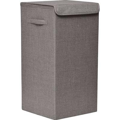 Gebor - Praktische Opvouwbare Wasmand Met Deksel En Handvaten, 60x30x30cm – Heather Taupe – Was Sorteerder –