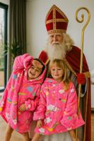 Draagbare deken met capuchon & mouwen - kind - unicorn roze - thumbnail