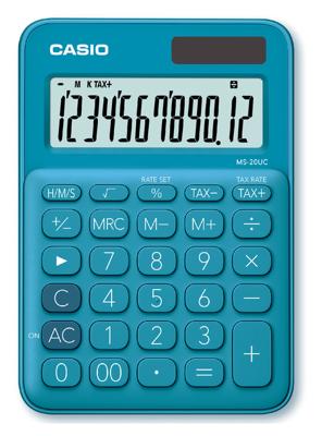 Casio bureaurekenmachine MS-20UC, blauw