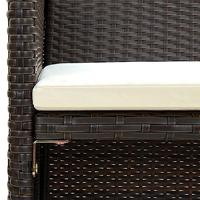 Tweezitsbank 100x56x85 cm poly rattan bruin - thumbnail
