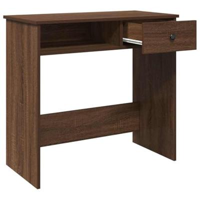 Bureau 80x40x75 cm bewerkt hout bruin eikenkleur Bureau 80x40x75 cm bewerkt hout bruin eikenkleur
