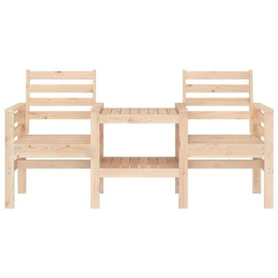 Tuinbank met tafel 2-zits massief grenenhout - thumbnail
