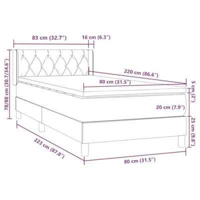 Boxspring met matras fluweel lichtgrijs 80x220 cm