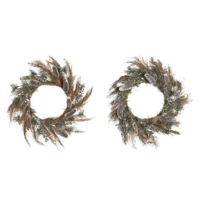 Kerstkroon DKD Home Decor Bloem (60 x 10 x 60 cm) (2 Stuks)