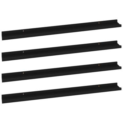 VidaXL Wandschappen 4 st 100x9x3 cm zwart VidaXL Wandschappen 4 st 100x9x3 cm zwart