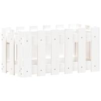 VidaXL Plantenbak met hekontwerp 60x30x30 cm massief grenenhout wit - thumbnail