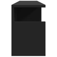 Wandkast 80x20x30 cm bewerkt hout zwart - thumbnail