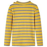 Kindershirt met lange mouwen gestreept 104 okerkleurig - thumbnail