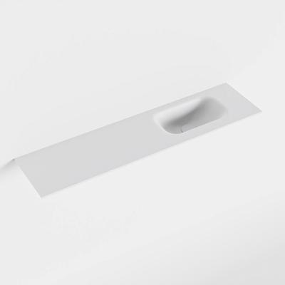 MONDIAZ EDEN Talc solid surface inleg wastafel voor toiletmeubel 90cm. Positie wasbak rechts