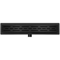 Wiesbaden Douchegoot met Flens en Rooster 60x7cm - Mat Zwart - thumbnail