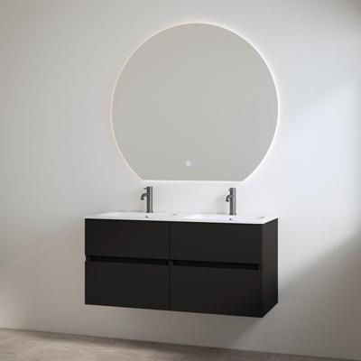 Duo Wastafel 2 Kraangaten met Onderkast Best Design Bora 120 cm Mat Zwart Duo Wastafel 2 Kraangaten met Onderkast Best Design Bora 120 cm Mat Zwart