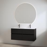 Duo Wastafel 2 Kraangaten met Onderkast Best Design Bora 120 cm Mat Zwart - thumbnail