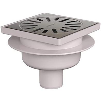 Xellanz Doucheput - 15x15cm - met Onderuitloop - RVS