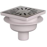 Xellanz Doucheput - 15x15cm - met Onderuitloop - RVS - thumbnail